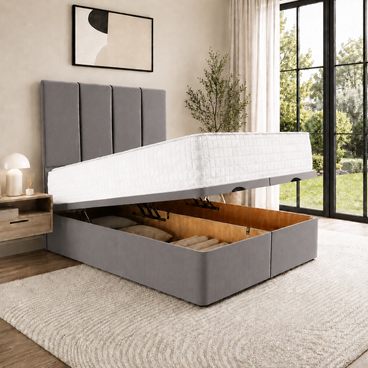 Charcoal Plush velvet, Charcoal Naples