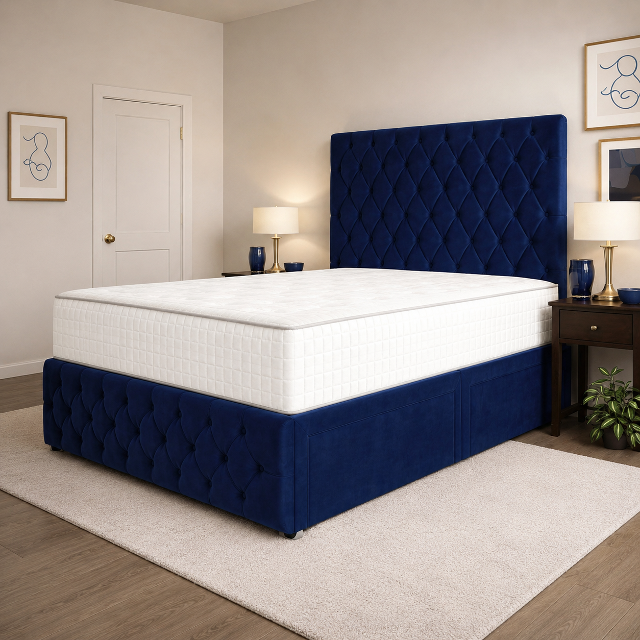 Blue Naples,Blue Plush velvet