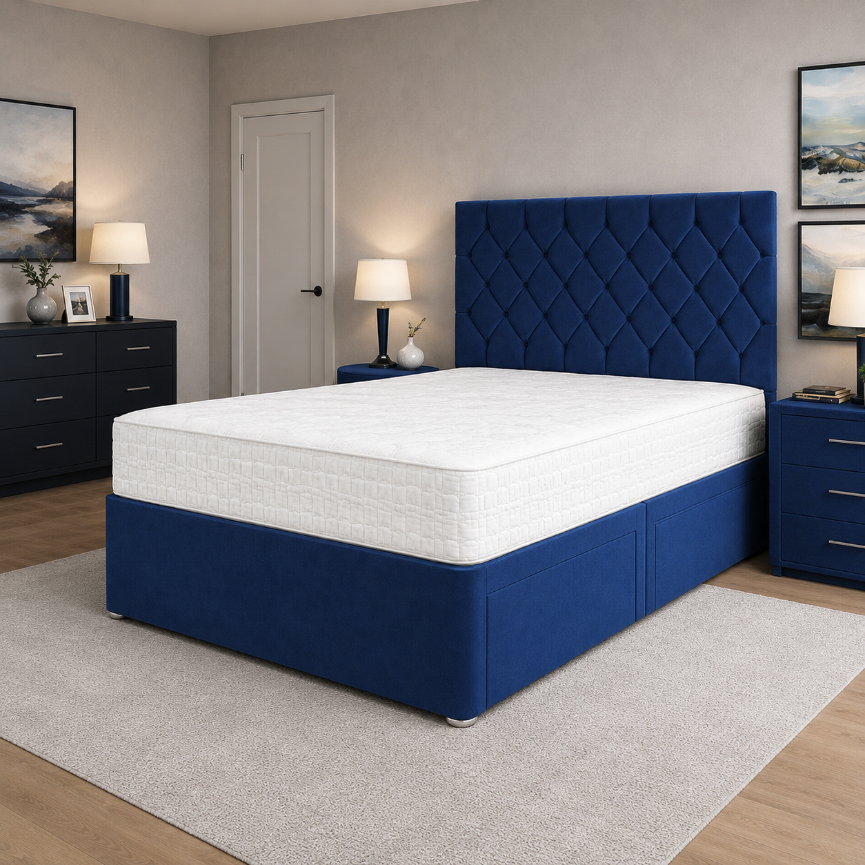 Blue Naples,Blue Plush velvet