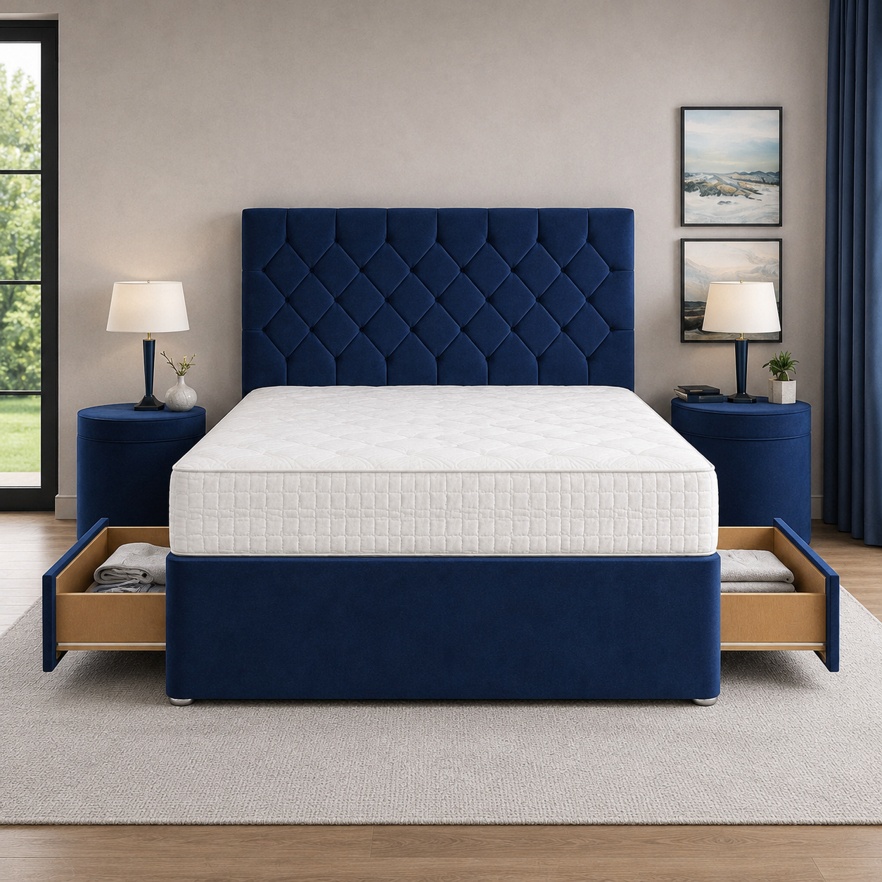 Blue Naples,Blue Plush velvet