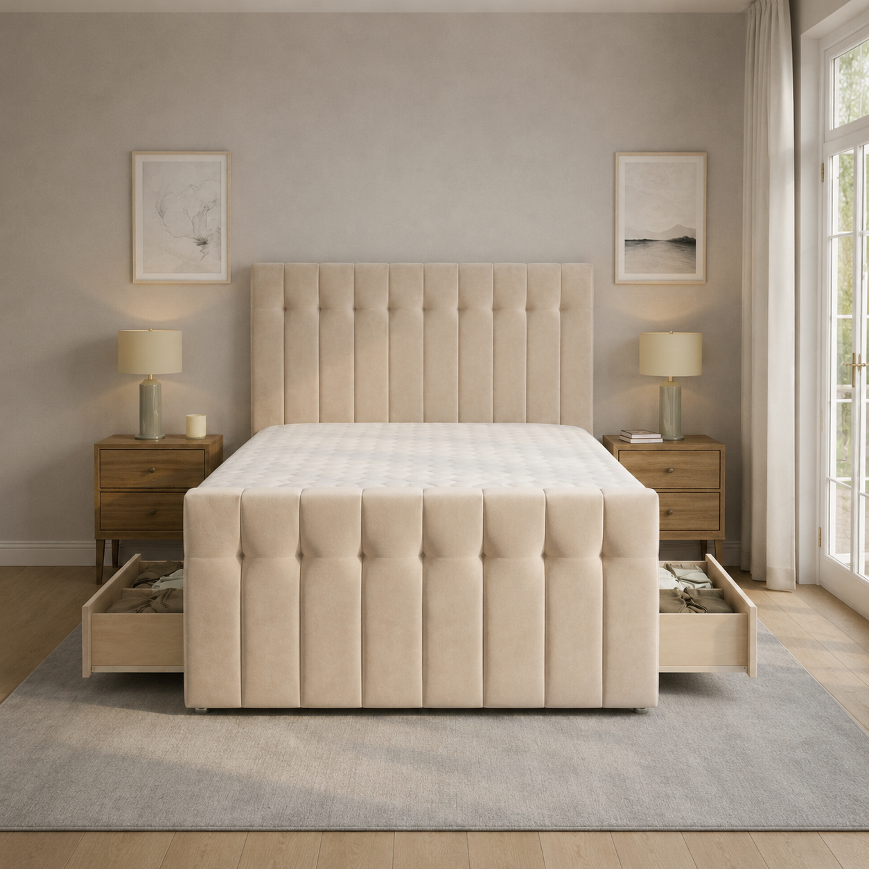 Cream Naples,Cream Plush velvet